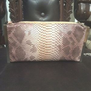 Faux snake skin purse, Retangle,chrome Detail  NWT